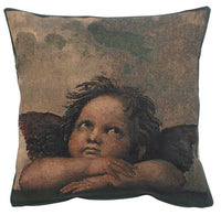 Angels by Raffael right Belgian Tapestry Cushion by Raphael
