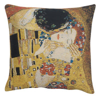 Kiss II Belgian Tapestry Cushion by Gustav Klimt