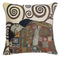 Lebensbaum Fulfillment Belgian Tapestry Cushion by Gustav Klimt