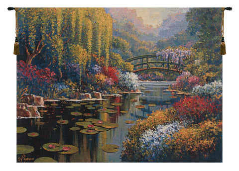 Giverny Pond Belgian Tapestry Wall Hanging by Robert Pejman