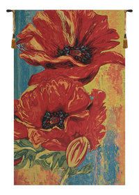 Two Poppys Belgian Tapestry by Simon Bull