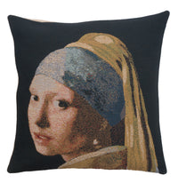 Girl With The Pearl Earring Belgian Cushion Cover by Johannes Vermeer